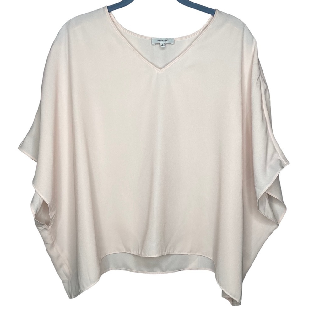 Aritzia Babaton pale pink poncho shirt sleeve boxy blouse shirt large
